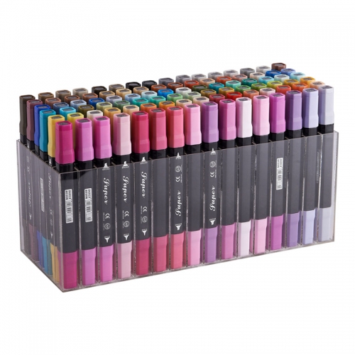 宝克mp2900马克笔双头油性彩色马克笔套装学生手绘漫画设计笔 96色